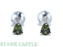 ☆高品質☆【ピアス】モルダバイト しずく型 ブリリアントカット 約3x4mm【パワーストーン 天然石 アクセサリー レディース】