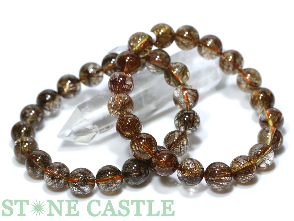 ☆高品質☆【ブレスレット】ブロンズタイチンルチルクォーツ (約11.5〜12mm) (ケース付)【パワーストーン 天然石 アクセサリー レディース メンズ】