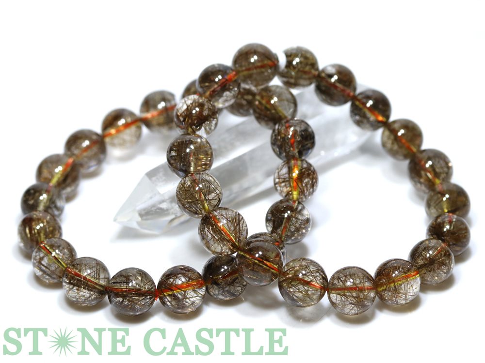 ★楽天スーパーセール★☆高品質☆【ブレスレット】ブロンズタイチンルチルクォーツ (約12〜12.5mm) (ケース付)【パワーストーン 天然石 アクセサリー レ...