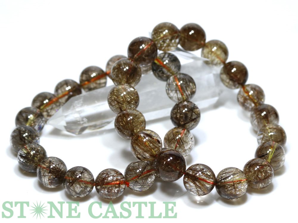 ★楽天スーパーセール★☆高品質☆【ブレスレット】ブロンズタイチンルチルクォーツ (約13〜13.5mm) (ケース付)【パワーストーン 天然石 アクセサリー レ...