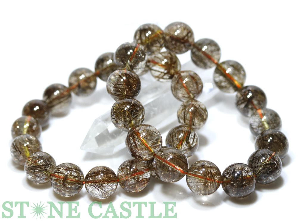 ★楽天スーパーセール★☆高品質☆【ブレスレット】ブロンズタイチンルチルクォーツ (約15〜15.5mm) (ケース付)【パワーストーン 天然石 アクセサリー レ...