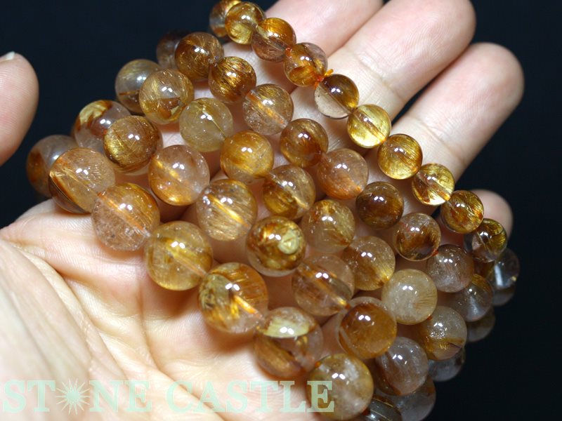 ☆高品質☆【ブレスレット】オレンジキャッツアイルチル (2A) (約11～11.5mm) 【パワ...