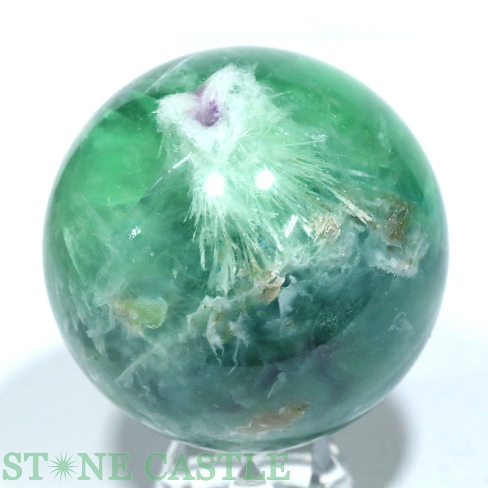 ☆一点物☆【置き石】丸玉 エンジェルフェザーフローライト 約64mm No.02【パワース...