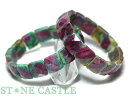 ☆高品質☆【ブレスレット】ルビーインゾイサイト (3A) バングル 約14x14mm (ケース付) 【パワーストーン 天然石 アクセサリー レディース メンズ】