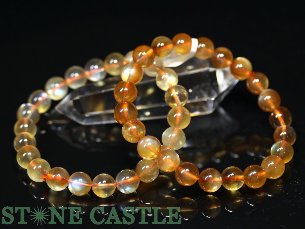 ☆高品質☆【ブレスレット】プラジオクレースムーンストーン (3A) (約9～9.5mm) 【パワーストーン 天然石..