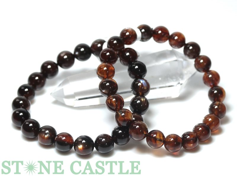 ☆高品質☆【ブレスレット】プラジオクレースブラッドムーンストーン (3A) (約9～9.5mm) 【パワーストー..