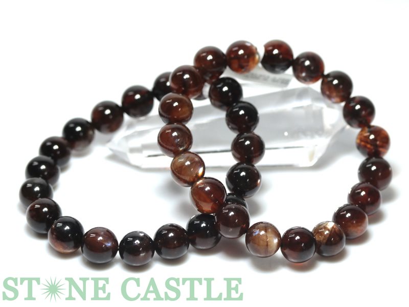 ☆高品質☆【ブレスレット】プラジオクレースブラッドムーンストーン (3A) (約10～10.5mm) 【パワースト..