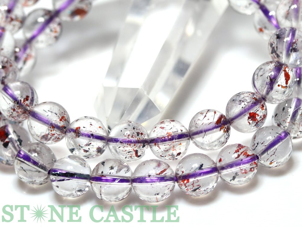 ☆高品質☆【ブレスレット】サチャロカスーパーセブン (5A) (約8～8.5mm) 【パワーストーン 天然石 アクセサリー レディース メンズ】