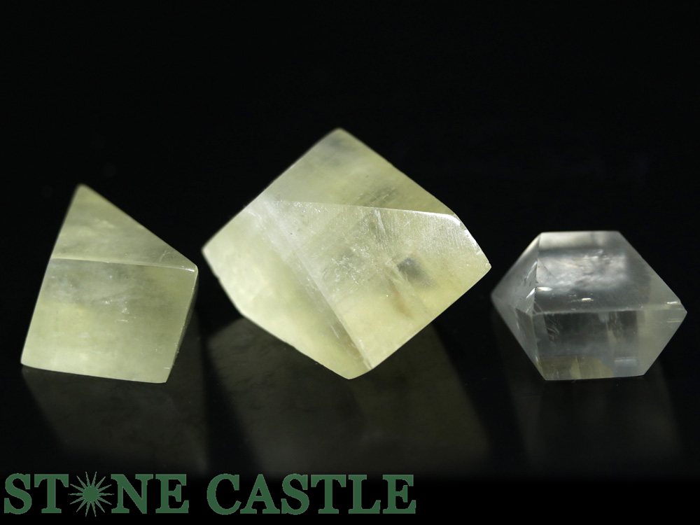 ☆一点物☆【置き石】クリスタルカット ゴールデンカルサイト (3個セット) No.03【パワーストーン 天然石 アクセサリー】