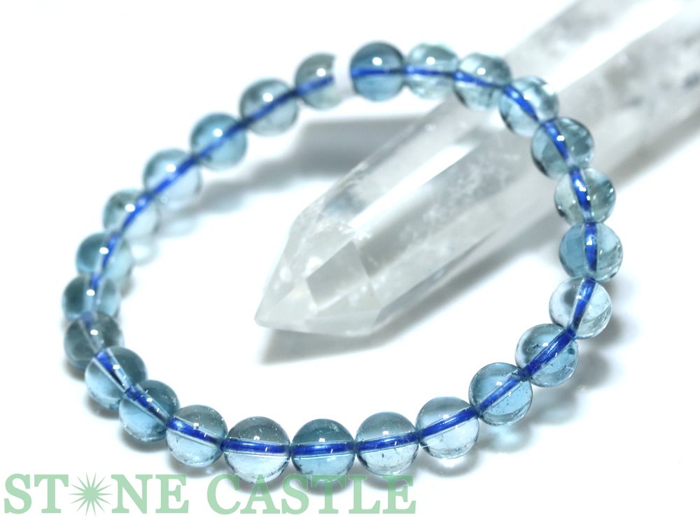 ☆一点物☆【ブレスレット】ロンドンブルートパーズ No.09 (約7.5〜8mm) (ケース付)【パワーストーン 天然石 アクセサリー レディース メンズ】