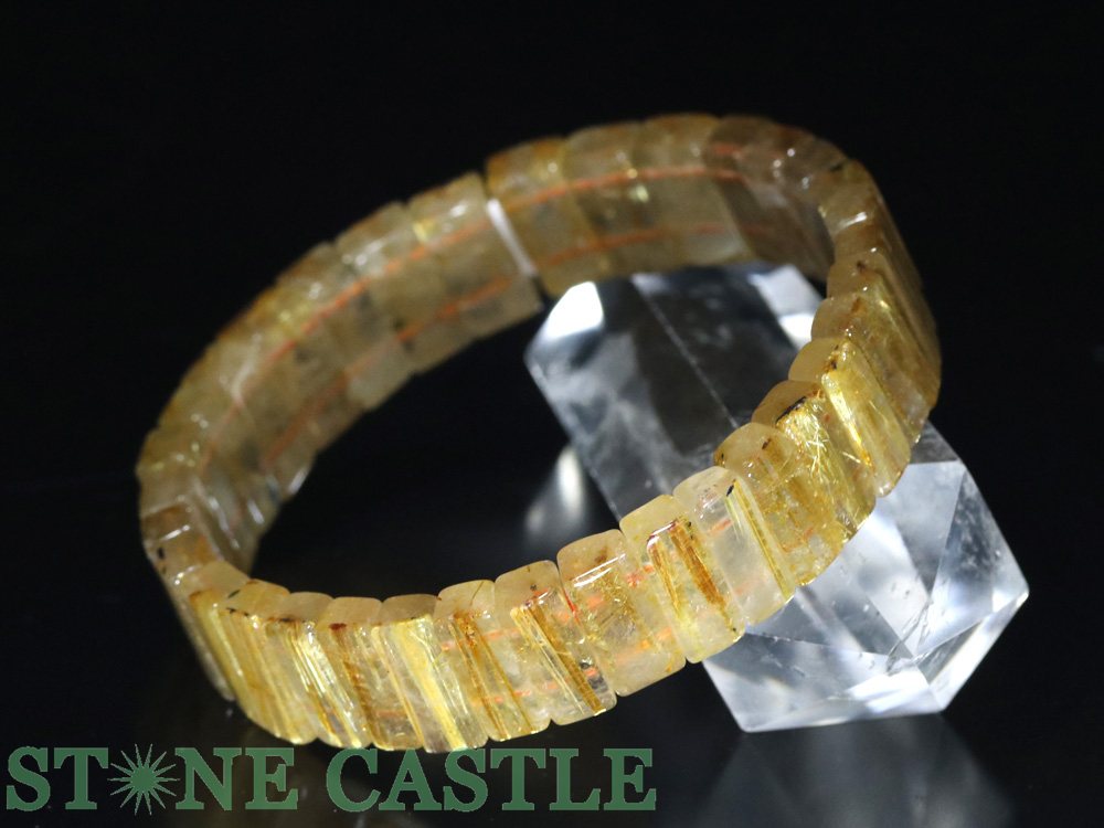 ☆一点物☆【ブレスレット】極太タイチンルチル (3A) バングル No.25 約14x7x6mm (ケース付)【パワースト..