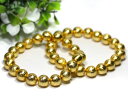 ☆高品質☆【ブレスレット】ギベオン隕石(ゴールデン) (約12〜12.5mm) (鑑別済) (ケース付) 【パワーストーン 天然石 アクセサリー レディース メ...