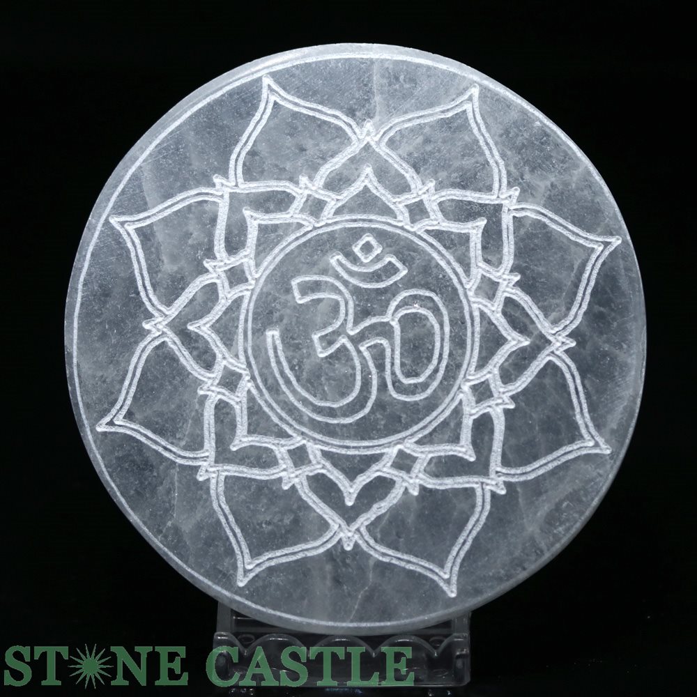 ☆高品質☆【置き石】セレナイト エナジープレート 曼荼羅 約100mm 【パワーストーン 天然石 アクセサリー】のサムネイル
