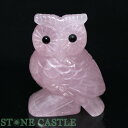 ☆一点物☆【彫刻置物】ふくろう ローズクォーツ No.19【パワーストーン 天然石 アクセサリー レディース メンズ】