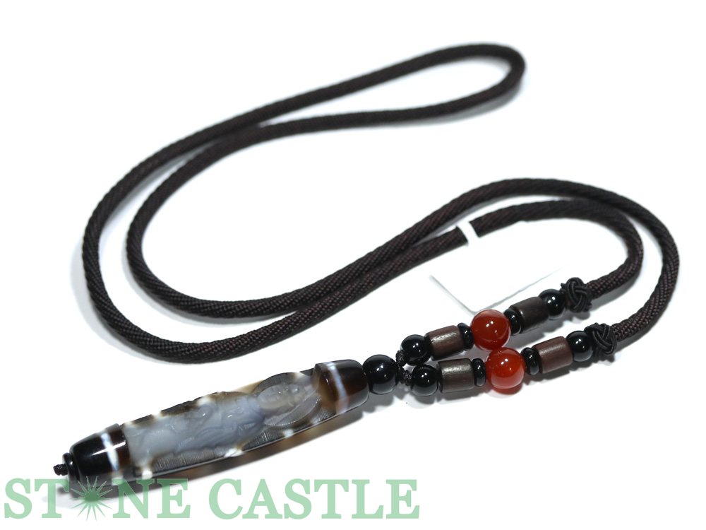 ☆一点物☆【ネックレス】天珠 観音彫刻 No.13【パワーストーン 天然石 アクセサリー レディース メンズ】