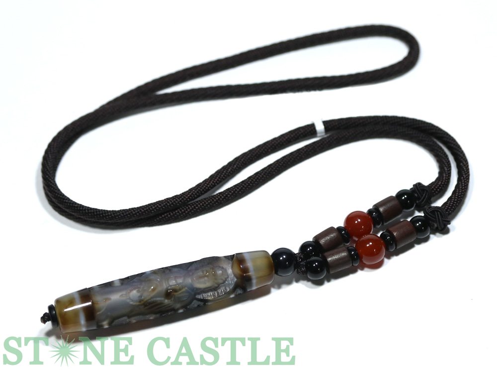 ☆一点物☆【ネックレス】天珠 観音彫刻 No.15【パワーストーン 天然石 アクセサリー レディース メンズ】