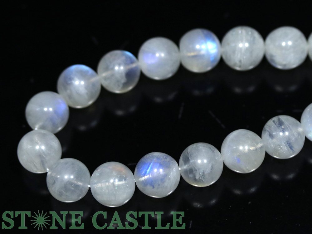 ☆一点物☆【丸ビーズ】ムーンストーン (5A) 約11mm No.02【パワーストーン 天然石 アクセサリー 1連売り】