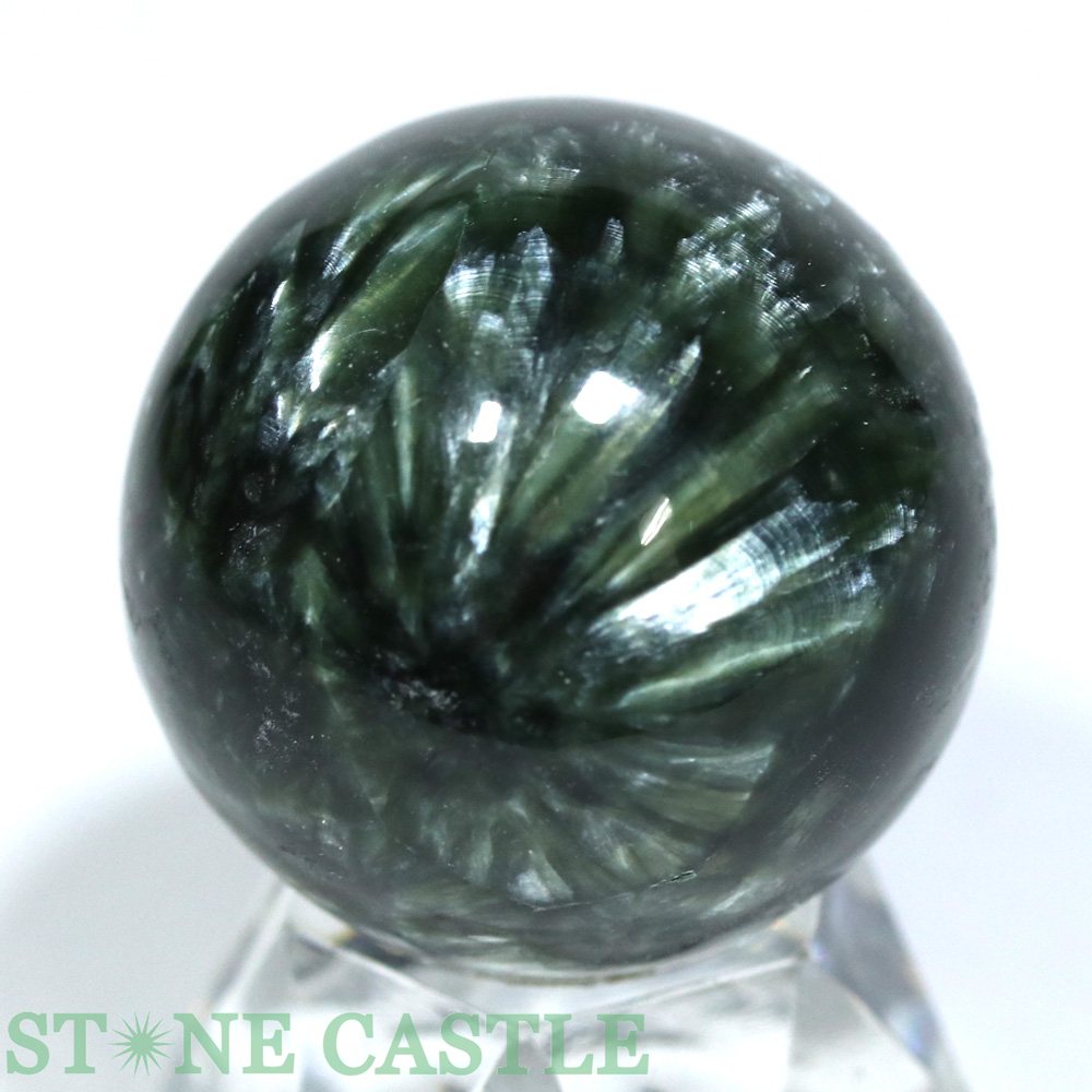 ☆一点物☆【置き石】丸玉 セラフィナイト (3A) 約34mm No.16【パワーストーン 天然...