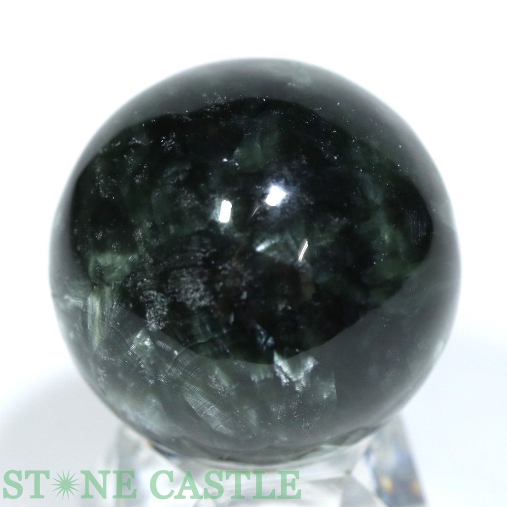 ☆一点物☆【置き石】丸玉 セラフィナイト (3A) 約34mm No.16【パワーストーン 天然...