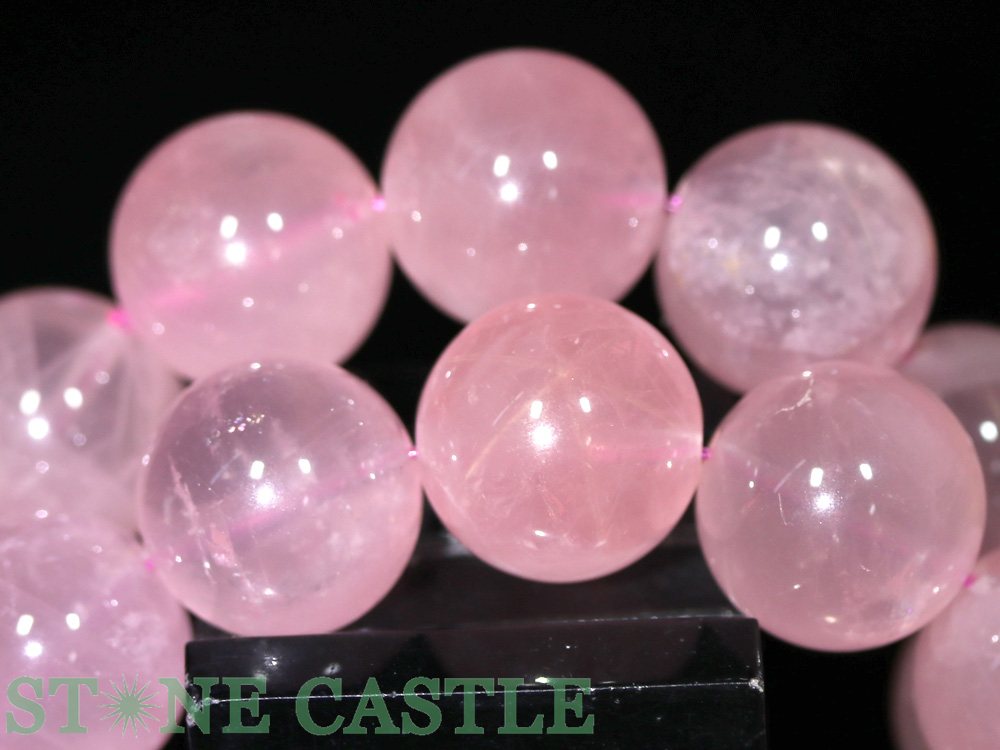 ☆高品質☆【ブレスレット】ディープスターローズクォーツ (5A) (約15〜15.5mm) (ケ...