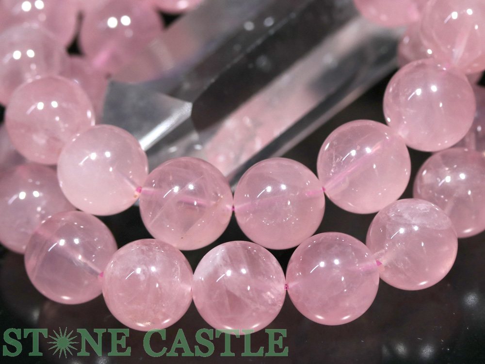 ☆高品質☆【ブレスレット】ディープスターローズクォーツ (5A) (約15〜15.5mm) (ケ...