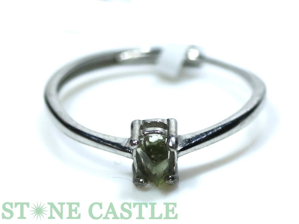 ★楽天スーパーセール★☆一点物☆【リング】モルダバイト 原石型 No.22【パワーストーン 天然石 アクセサ..