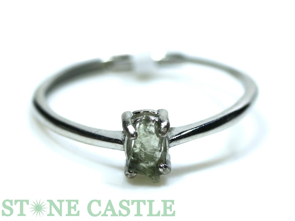 ★楽天スーパーセール★☆一点物☆【リング】モルダバイト 原石型 No.24【パワーストーン 天然石 アクセサ..