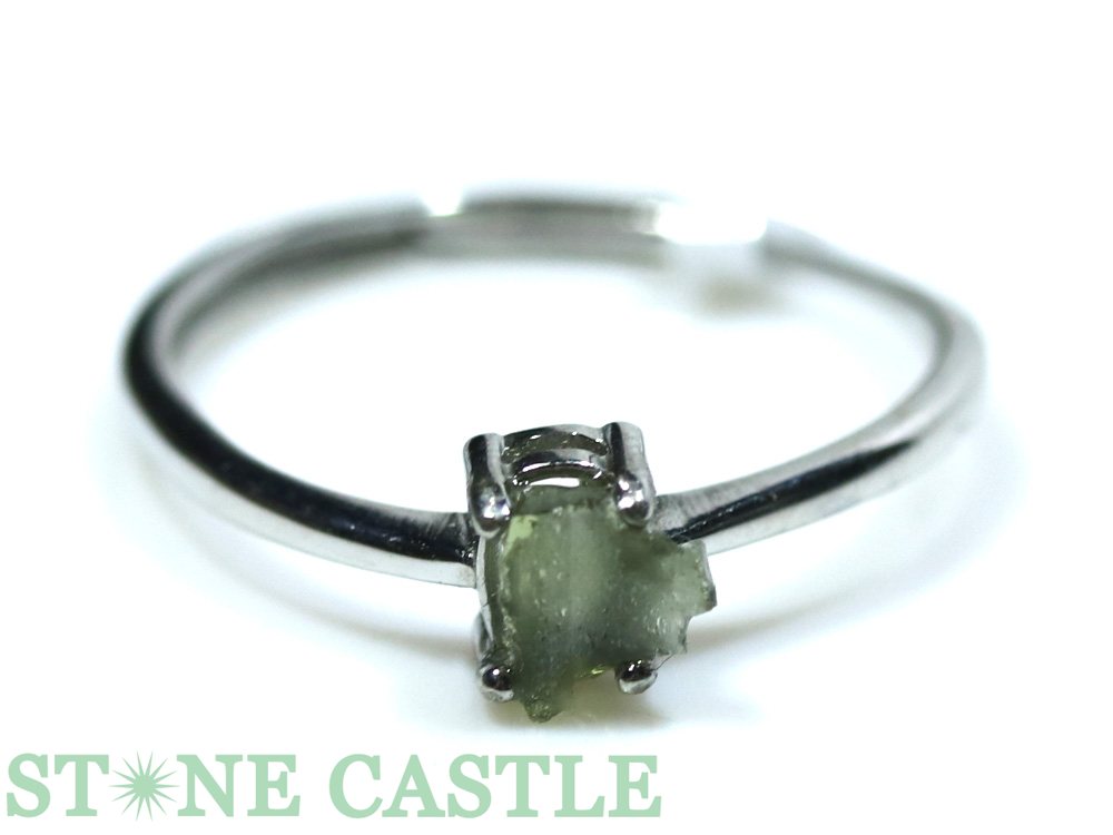 ☆一点物☆【リング】モルダバイト 原石型 No.25【パワーストーン 天然石 アクセサリー レディース】
