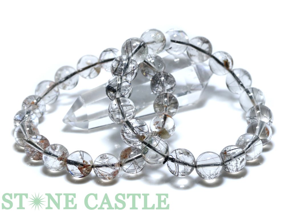 ☆高品質☆【ブレスレット】ブラックルチルクォーツ (ガーデン入り) (約11.5〜12mm) 【パワーストーン 天然石 アクセサリー レディース メンズ】