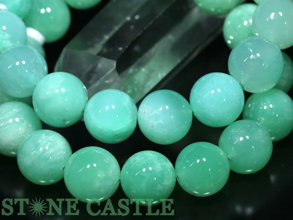 ☆高品質☆【ブレスレット】クリソプレーズ (3A) (約13〜13.5mm) (ケース付)【パワー...