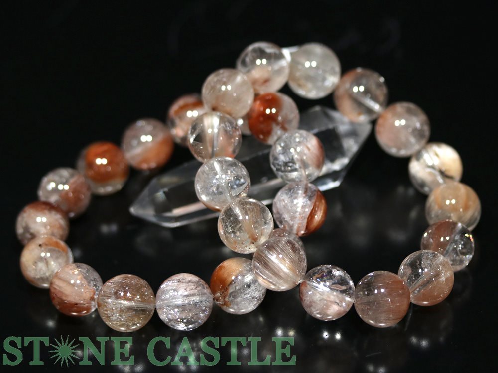 ☆高品質☆【ブレスレット】ラビットヘアルチルクォーツ (レインボー入り) (約16.5〜17mm) (ケース付)【パワーストーン 天然石 アクセサリー レディー...