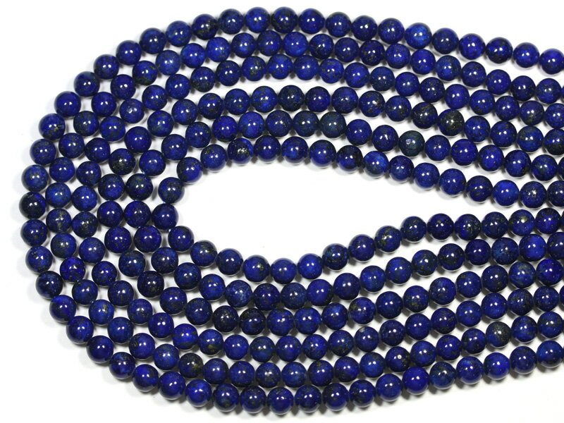 【丸ビーズ】ラピスラズリ (3A) 6mm (半連 ブレスレット約1本分)【パワーストーン 天然石 アクセサリー 半連売り】