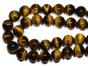 【丸ビーズ】タイガーアイ (3A) 16mm (半連 ブレスレット約1本分)※5の付く日セール※【パワーストーン 天然石 アクセサリー 半連売り】