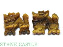 【彫刻置物】龍 タイガーアイ 約25mm (2個セット) (数量限定商品)【パワーストーン 天然石 アクセサリー レディース メンズ】