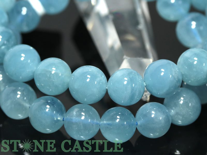 ☆高品質☆【ブレスレット】アクアマリン (5A) (約12.5〜13mm) (ケース付)【パワース...