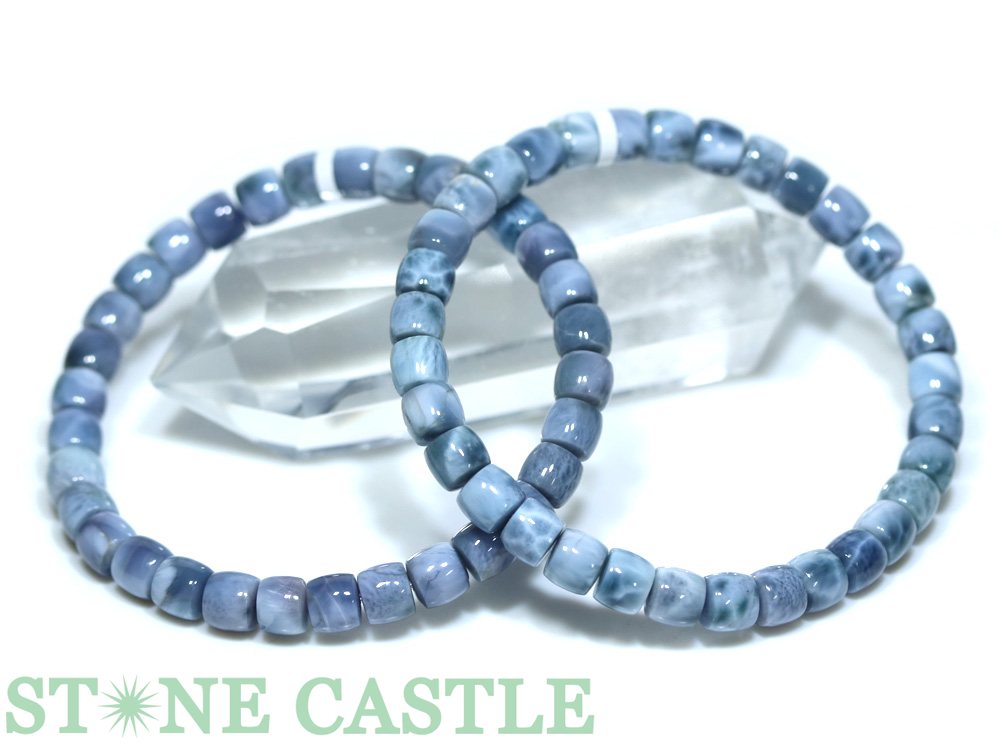 ☆高品質☆【ブレスレット】パープルラリマー (6A) 筒型 約6x6.5mm (ケース付)【パワーストーン 天然石 ..