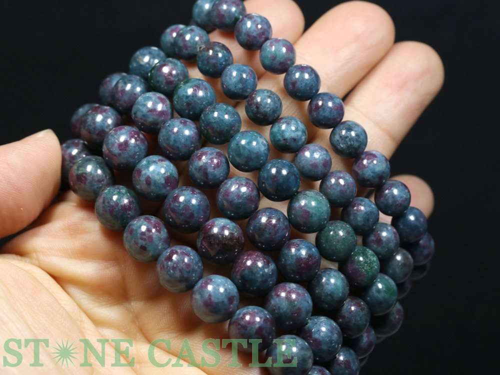 ☆高品質☆【ブレスレット】ルビーインカイヤナイト (インド産) (約8～8.5mm)【パワ...