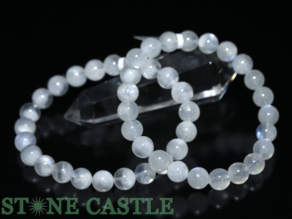 ☆高品質☆【ブレスレット】エンジェルクラウドムーンストーン (3A) (約7.5～8mm) 【パワーストーン 天然石 アクセサリー レディース メンズ】