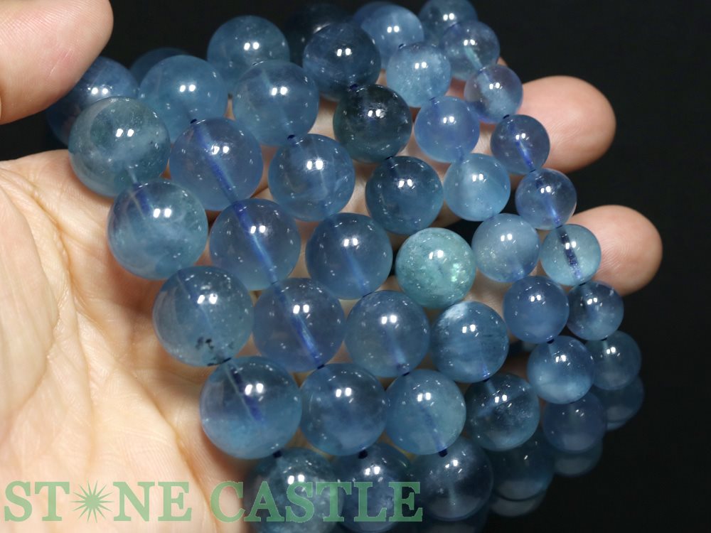 ☆高品質☆【ブレスレット】ディープアクアマリン (3A) (約12.5〜13mm) (ケース付)【パワーストーン 天然石 アクセサリー レディース メンズ】