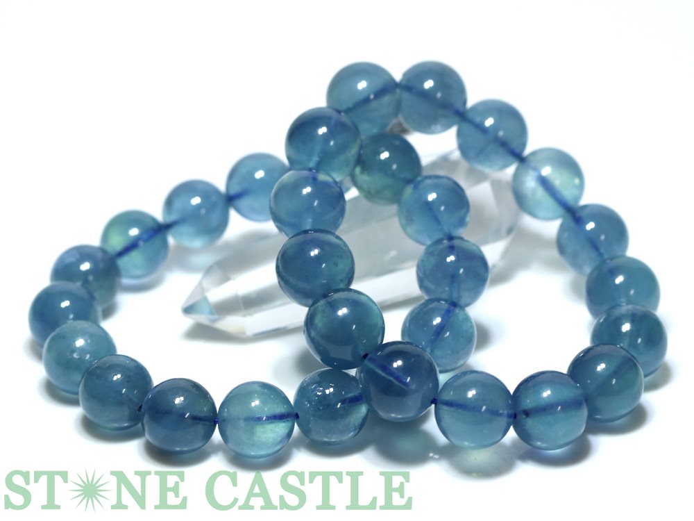 ☆高品質☆【ブレスレット】ディープアクアマリン (3A) (約14〜14.5mm) (ケース付)【パワーストーン 天然石 アクセサリー レディース メンズ】