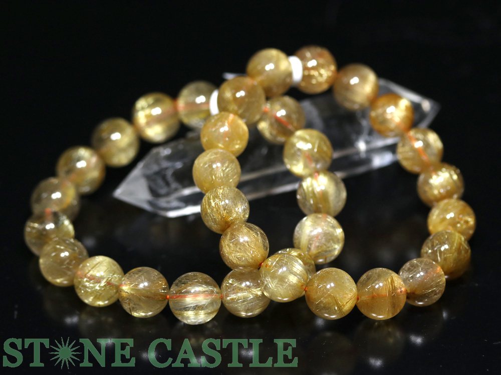 ☆高品質☆【ブレスレット】極太タイチンルチルクォーツ (6A) (約12.5〜13mm) (ケース付)【パワーストーン 天然石 アクセサリー レディース メンズ...