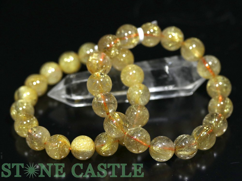 ☆高品質☆【ブレスレット】ゴールデンルチルクォーツ (4A) (約12.5〜13mm) (ケース付)【パワーストーン 天然石 アクセサリー レディース メンズ】