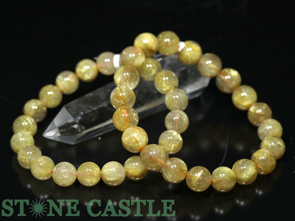 ☆高品質☆【ブレスレット】ゴールデンルチルクォーツ (4A) (約11〜11.5mm) (ケース付)【パワーストーン 天然石 アクセサリー レディース メンズ】