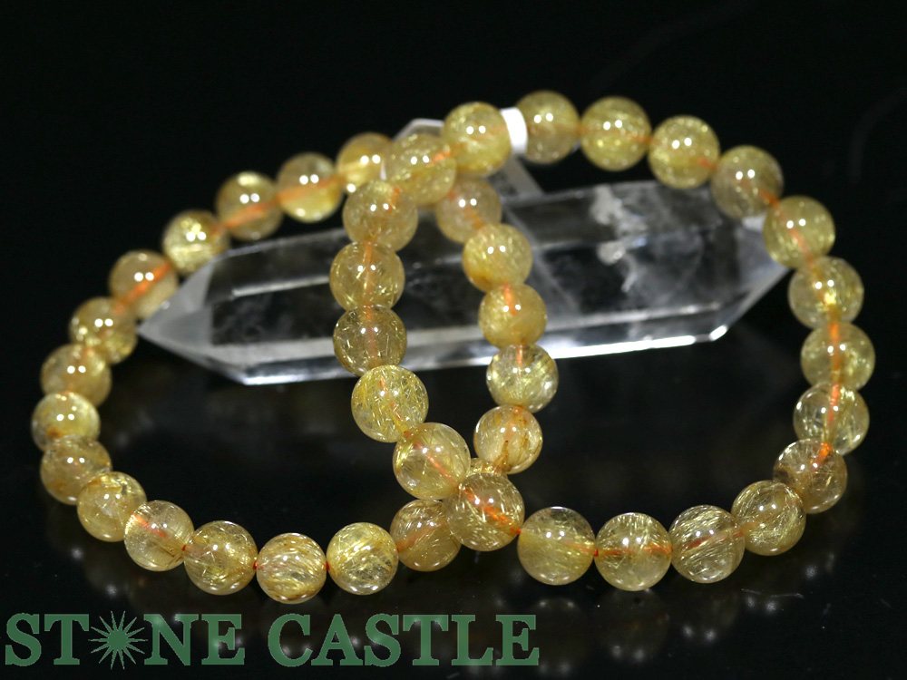 ☆高品質☆【ブレスレット】ゴールデンルチルクォーツ (5A) (約9.5〜10mm) (ケース付)【パワーストーン 天然石 アクセサリー レディース メンズ】