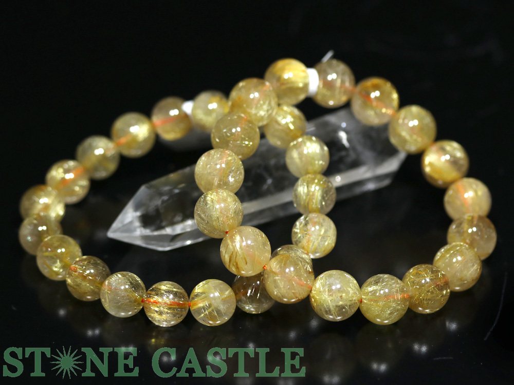 ☆高品質☆【ブレスレット】ゴールデンルチルクォーツ (4A) (約12〜12.5mm) (ケース付)【パワーストーン 天然石 アクセサリー レディース メンズ】