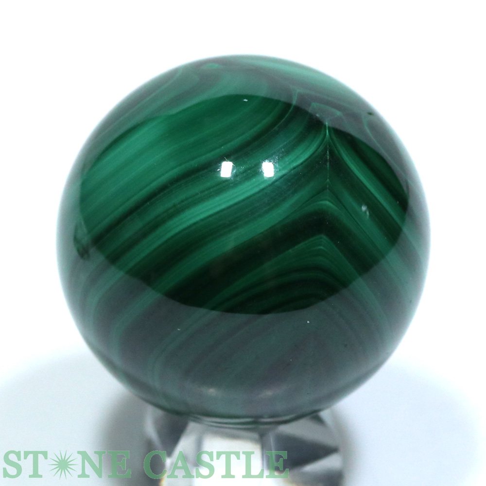 ☆一点物☆【置き石】丸玉 マラカイト 約30mm No.24【パワーストーン 天然石 アクセ...