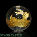 【彫刻ビーズ】水晶 14mm (金彫り) うさぎ 【パワーストーン 天然石 アクセサリー レディース メンズ】