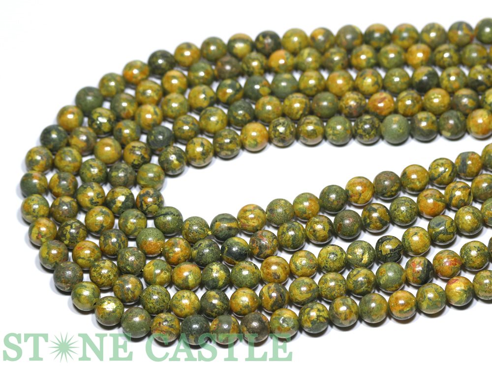 【丸ビーズ】サルファー(硫黄) 8mm (半連 ブレスレット約1本分)【パワーストーン 天然石 アクセサリー 半連売り】