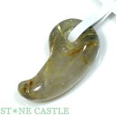 ☆一点物☆【置き石】勾玉 太陽タイチンルチルクォーツ 約12x22mm No.08【パワーストーン 天然石 アクセサリー レディース メンズ】