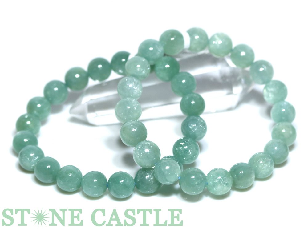 ☆高品質☆【ブレスレット】ミントグリーンマイカ (レピドライト) (約10～10.5mm)【パワーストーン 天然..